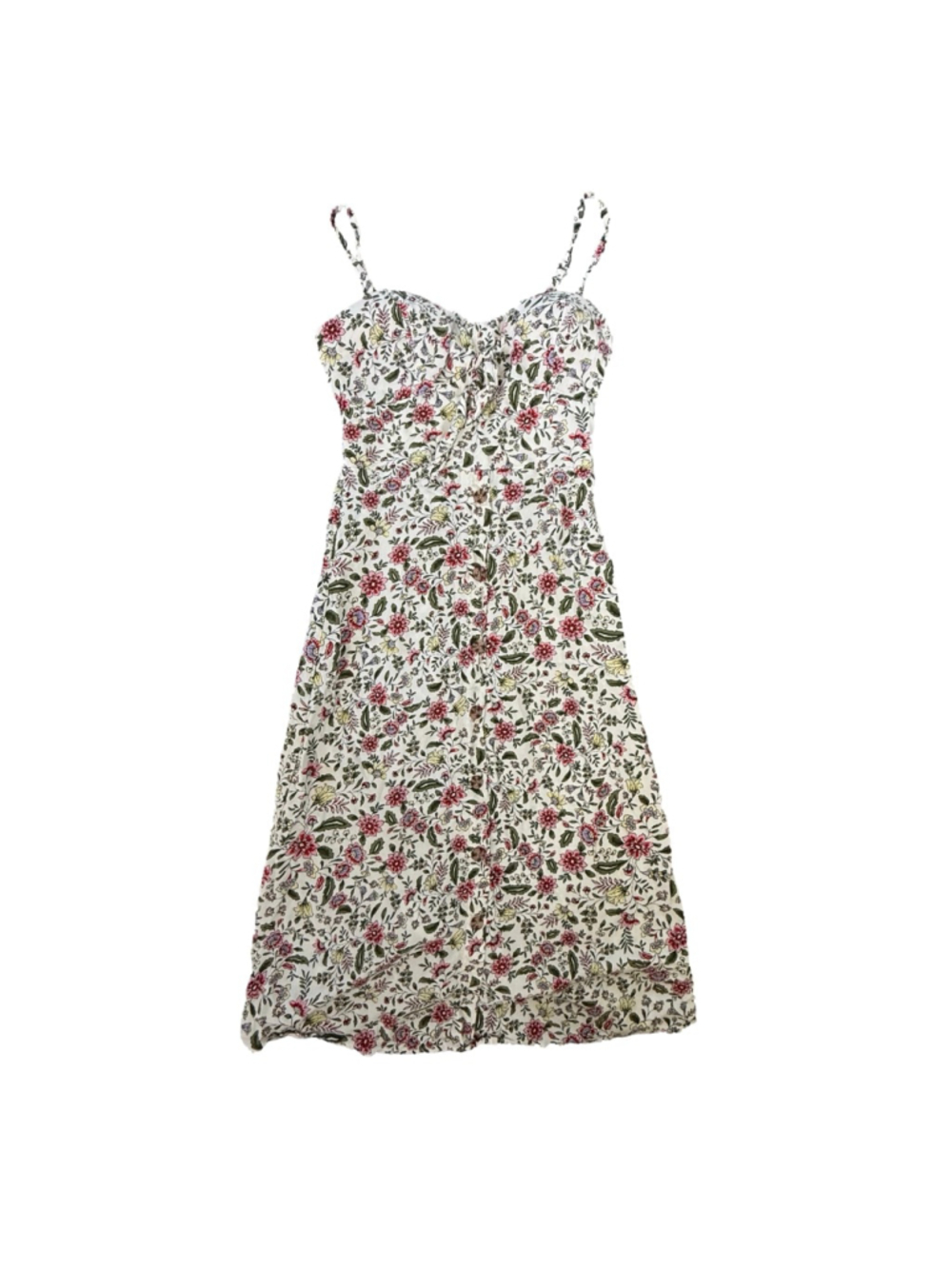 As U Wish Floral Tie-Front Midi Dress - Size S
